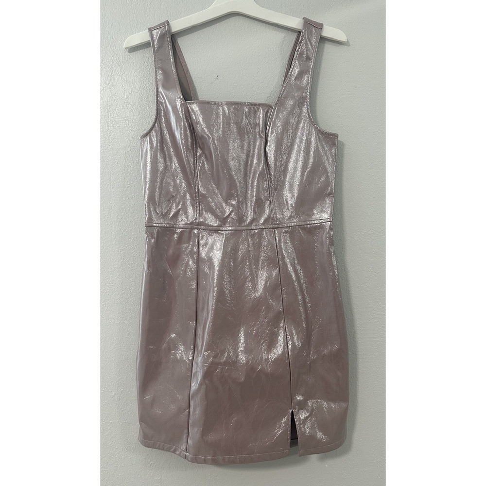 Love Fire Metallic‎ Lilac Square Neck Mini Dress Tank Style Size L